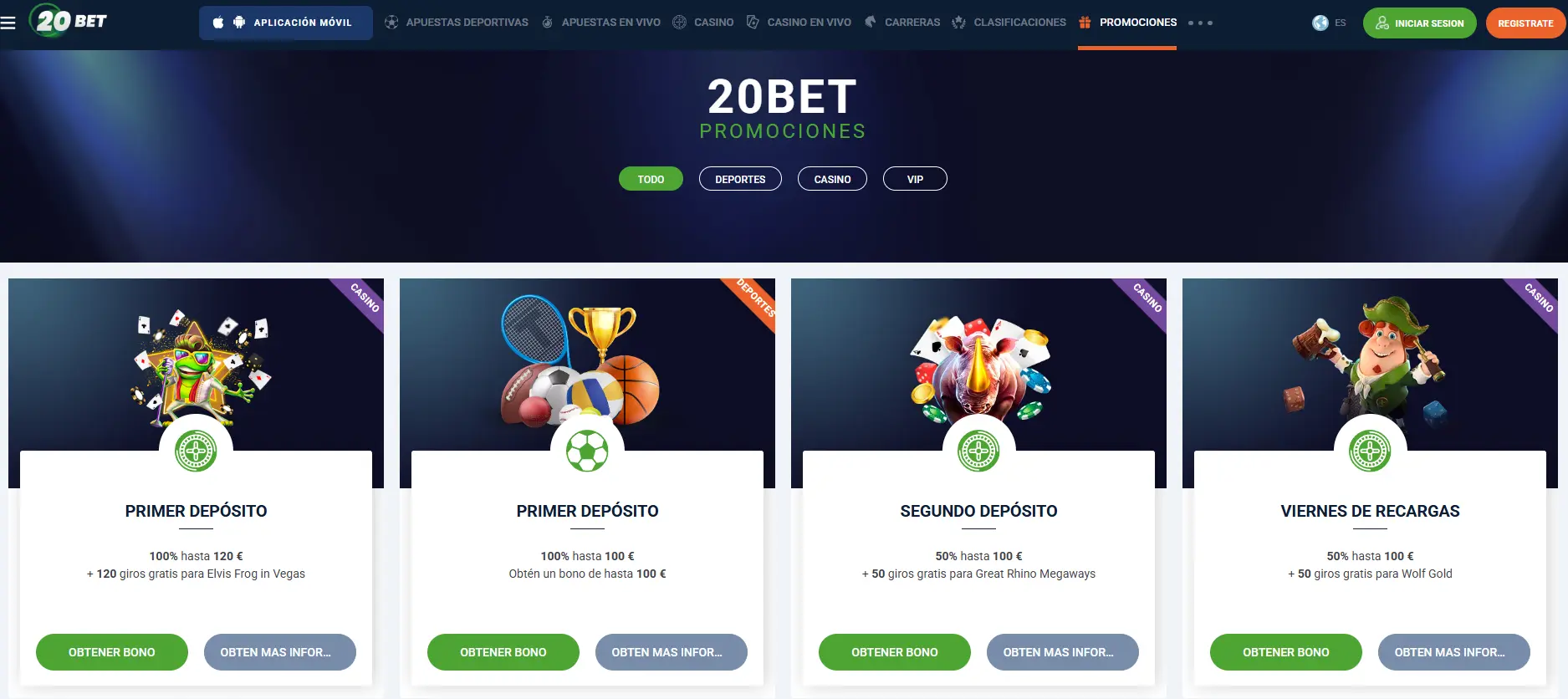 Bonificaciones en 20Bet casino Bonificaciones en 20Bet
