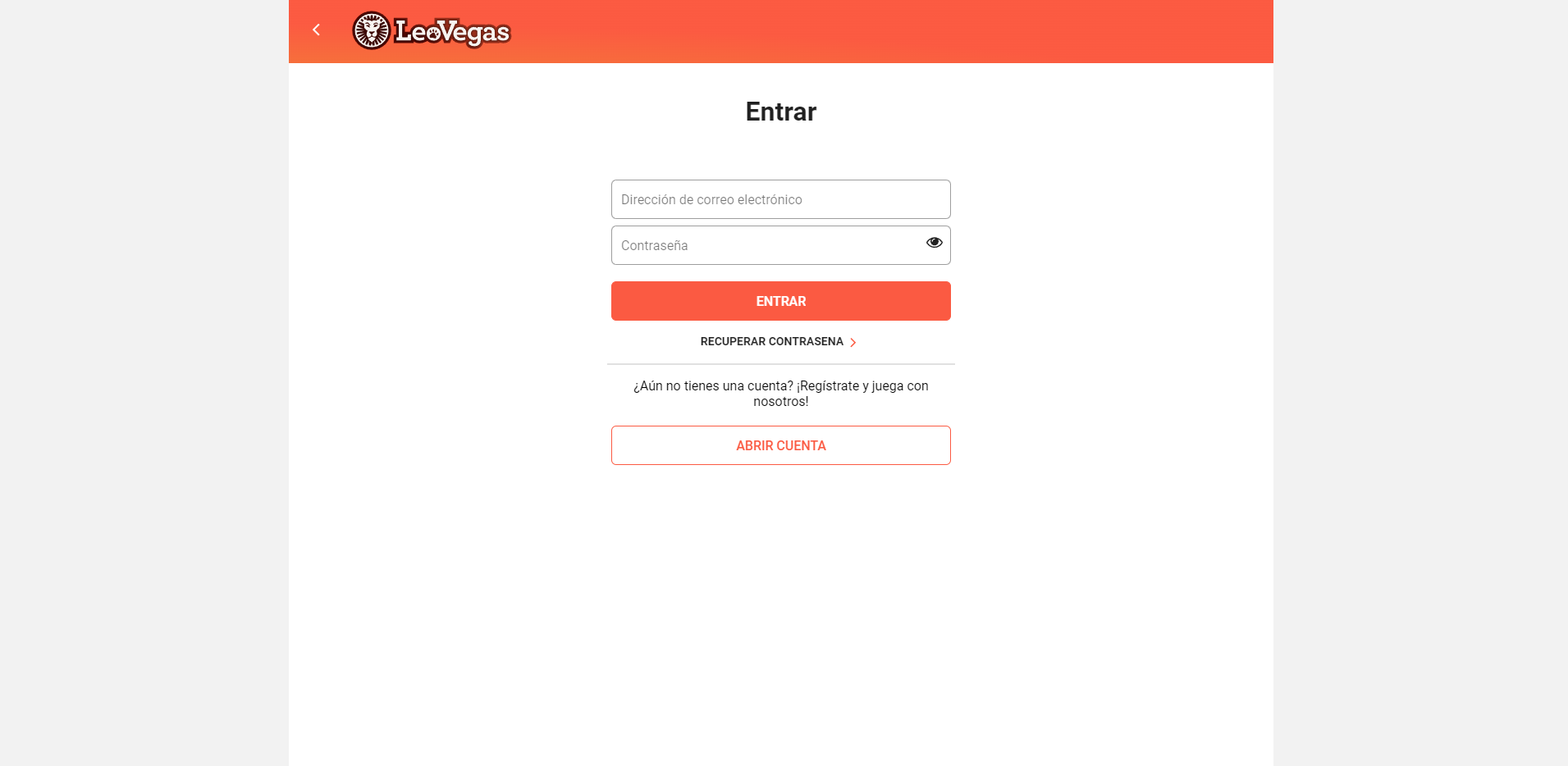 Conectarse a Leo Vegas Leo Vegas login